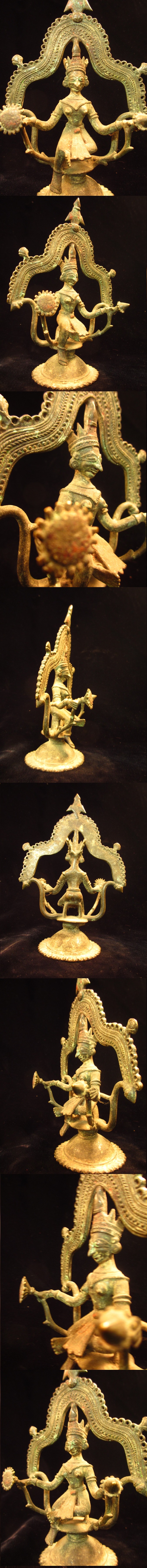 【100%新品2024】インド　オリッサの民族の仏像　蓮を持つラクシュミ 19世紀中期 仏像