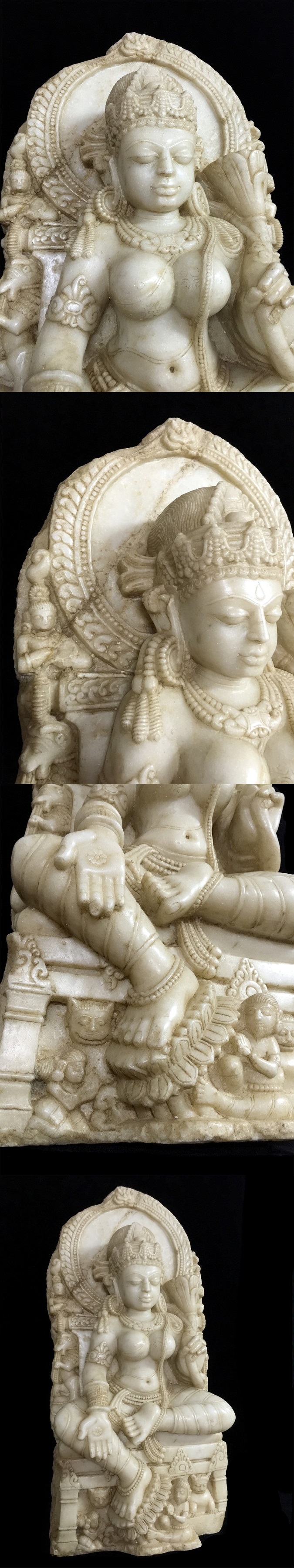 全国無料11～12世紀　優しい顔のターラ菩薩　大理石　とても珍しい 仏像