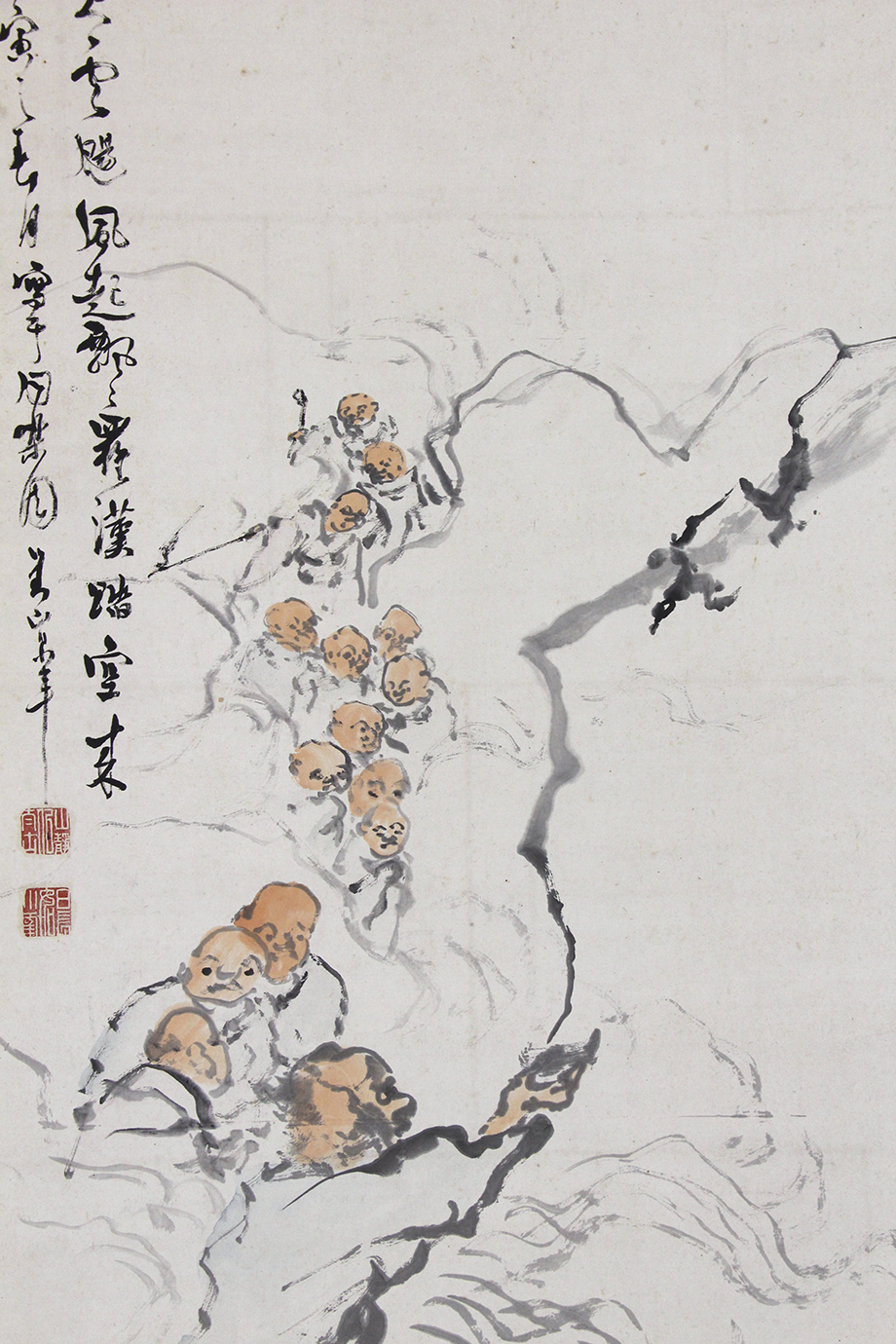 日根對山自筆『十六羅漢図』掛軸 幕末の文人画 odmalihnogu.org
