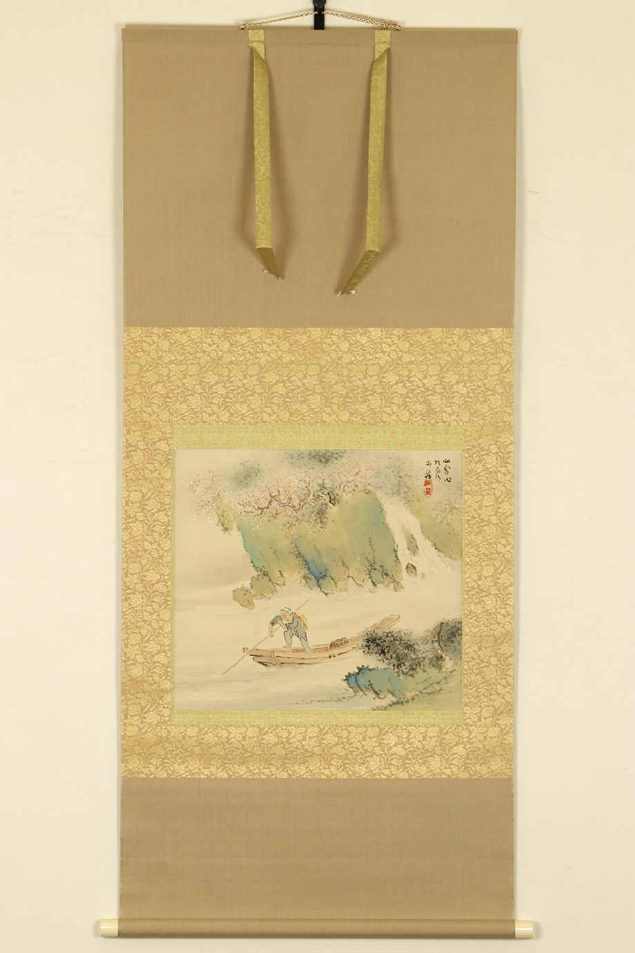 真作 美品】掛軸「橋本関雪 春渓漁翁」共箱 二重箱 竹内栖鳳門下 新南画大成 絵画－日本代購代Bid第一推介「Funbid」