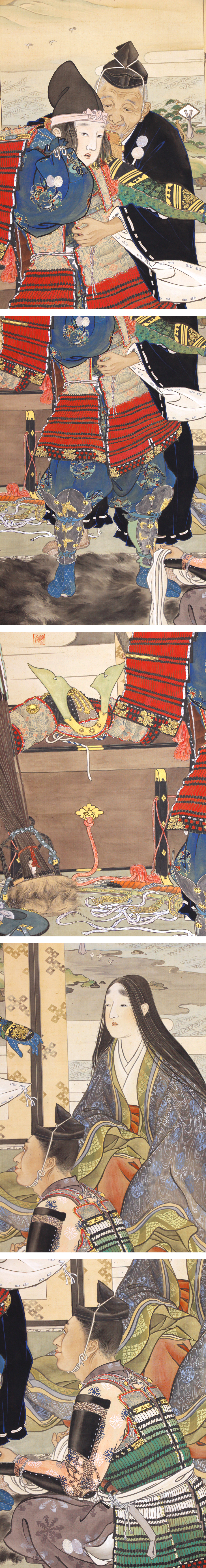 小堀鞆音、武士、希少画集画、新品高級額装付 小堀鞆音、武士、希少画集画、新品高級額装付