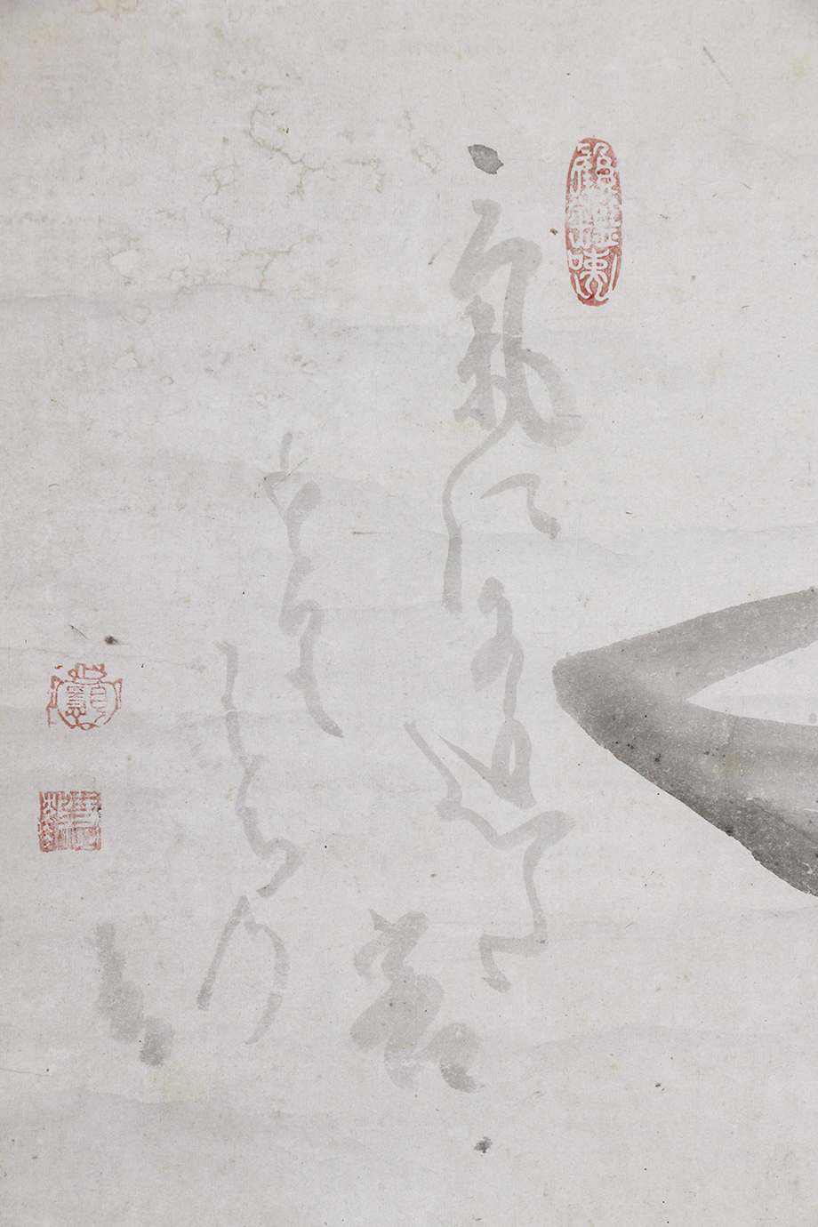 554【真筆】白隠慧鶴 渡唐天神図 自画賛 掛軸／江戸中期の臨済宗