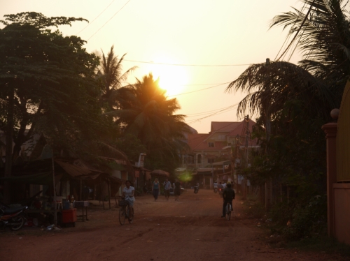カンボジアの夕焼け。