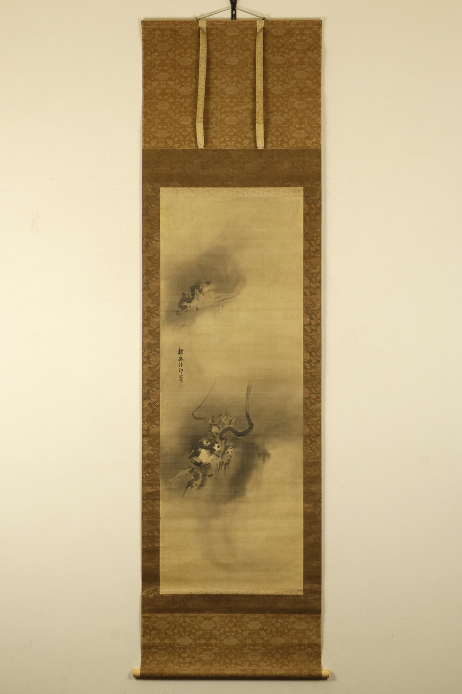 模写】掛軸「狩野探幽 和歌懐紙」江戸前期 江戸幕府御用絵師 模写】掛軸「狩野探幽 和歌懐紙」江戸前期 江戸幕府御用絵師
